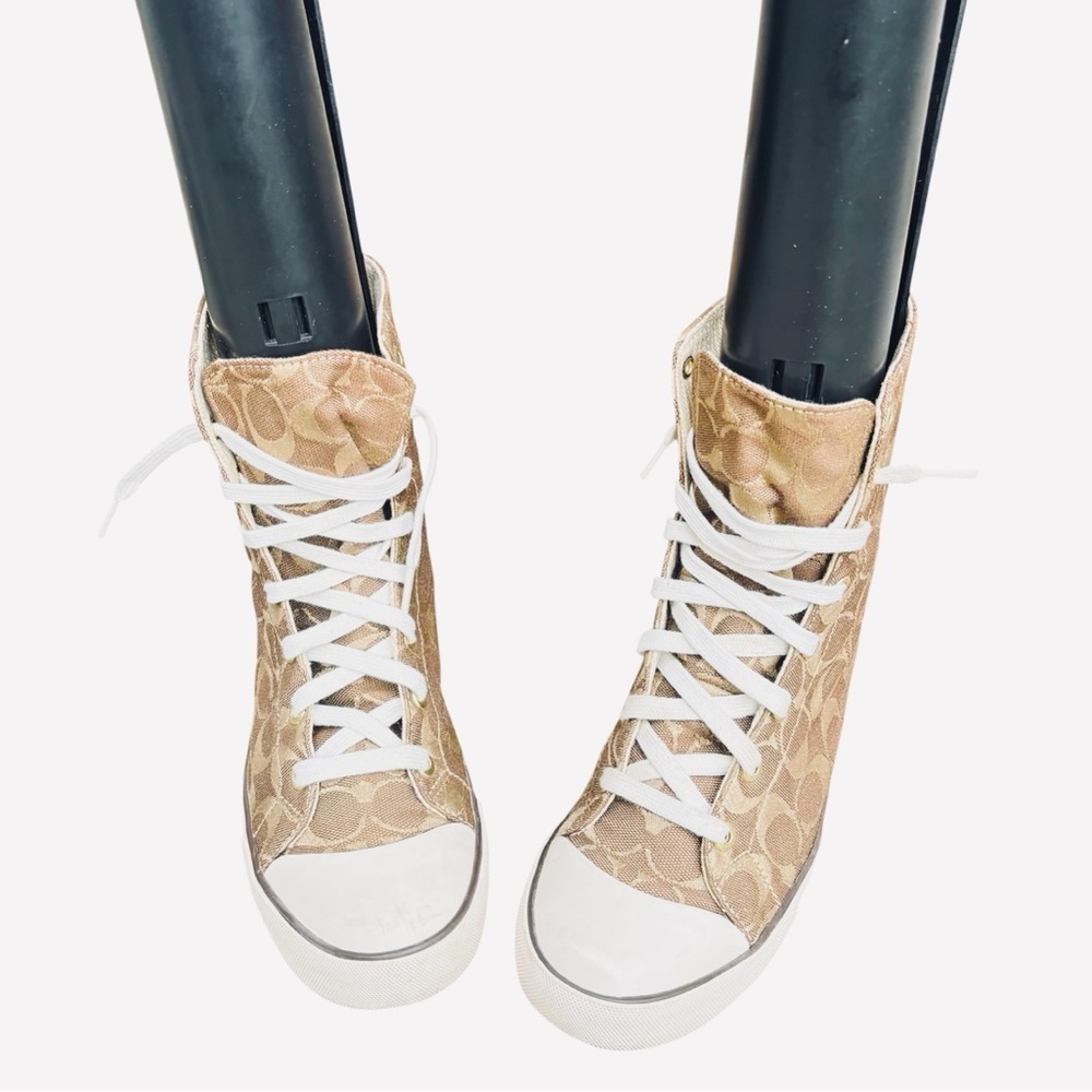 Coach Bonney Signiture Brown and Tan High Top - Picture 6 of 12